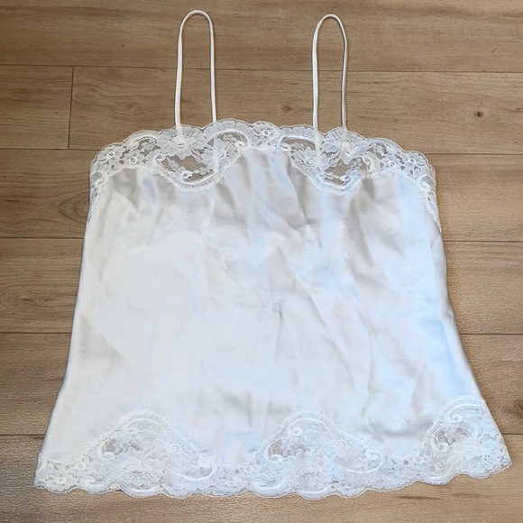 Dior Tops - Vintage Christian Dior lace white tank top